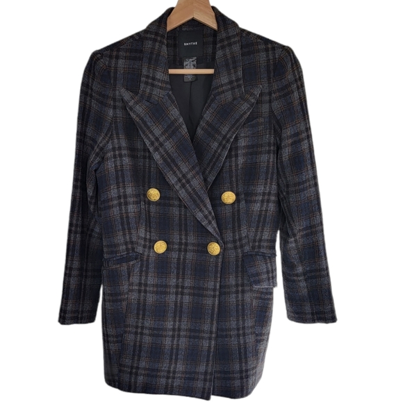 Smythe Jackets & Blazers - Smythe Blazer Double Breated Plaid Gold Buttons Wool Size 8